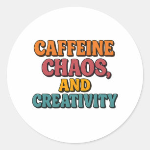 Redonda Caffeine Chaos y Pegatina de la creatividad - Funk