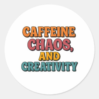 Redonda Caffeine Chaos y Pegatina de la creatividad - Funk