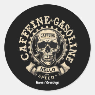 Redonda Caffeine y Gasolina saludan al Pegatina de velocid