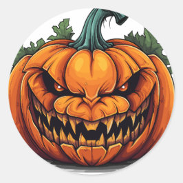 Redonda Calabaza aérea, Pegatina de Halloween
