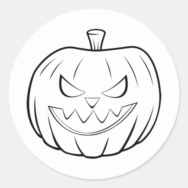 Redonda Calabaza de Halloween Pegatina (Anverso)