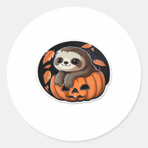 Redonda calabaza lenta Halloween pegatina camiseta sobredi