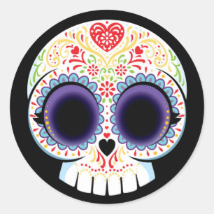 Redonda Calavera Pegatina