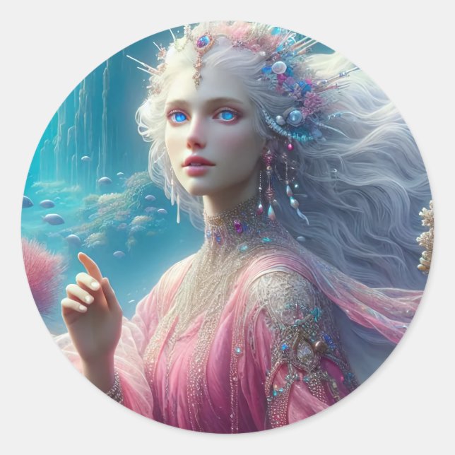 Redonda Calipso - Pegatina de la colección de Sirenas (Anverso)