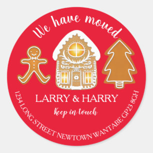 Redonda Cambio de dirección pegatina navidades jingerbread