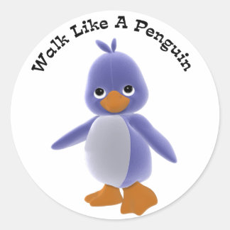 Redonda Caminar Como Un Pegatina Pingüino