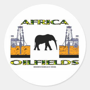 Redonda Campos petrolíferos de África, pegatina del campo