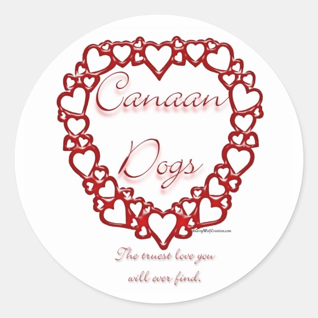 Redonda Canaan Dog True Love - Pegatina (Anverso)