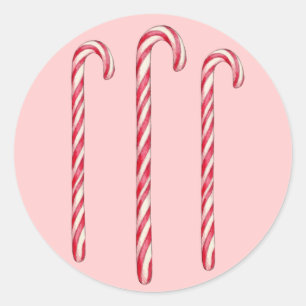 Redonda Candy Cane Pegatina