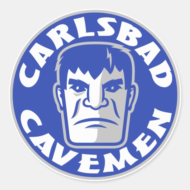 Redonda Carlsbad Cavemen Pegatina (Anverso)