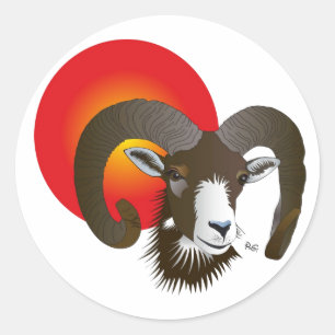 Redonda Carnero - signo del zodíaco pegatina
