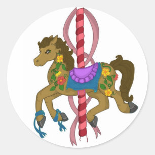 Redonda Carousel Horse Pegatina
