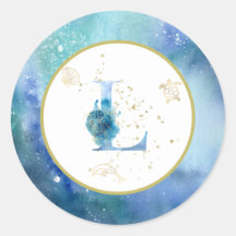 *~* CARTA L - Pegatina de sobres de playa náutica