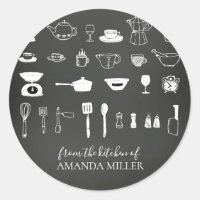 Cartel de la cocina de Pegatina redondo