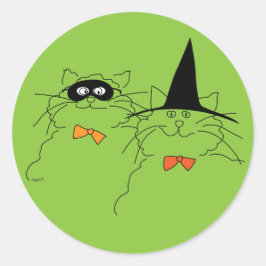 Redonda Catty Halloween Pegatina