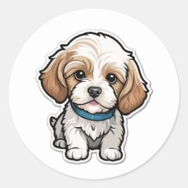 Redonda Cavachon Adorable Pegatina de Cachorro: raza mixta