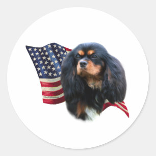 Redonda Cavalier King Charles Spaniel Flag - Pegatina