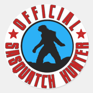 Redonda ¡Cazador oficial de Sasquatch! Pegatina Miembro Bi