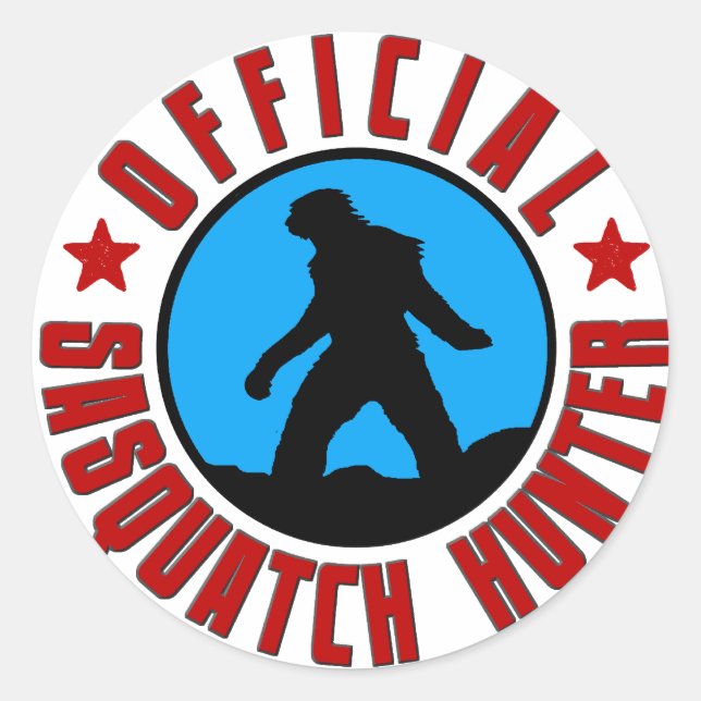 Redonda ¡Cazador oficial de Sasquatch! Pegatina Miembro Bi (Anverso)