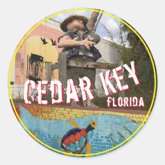 Redonda Cedar Key, pegatina de viajes Florida 2018