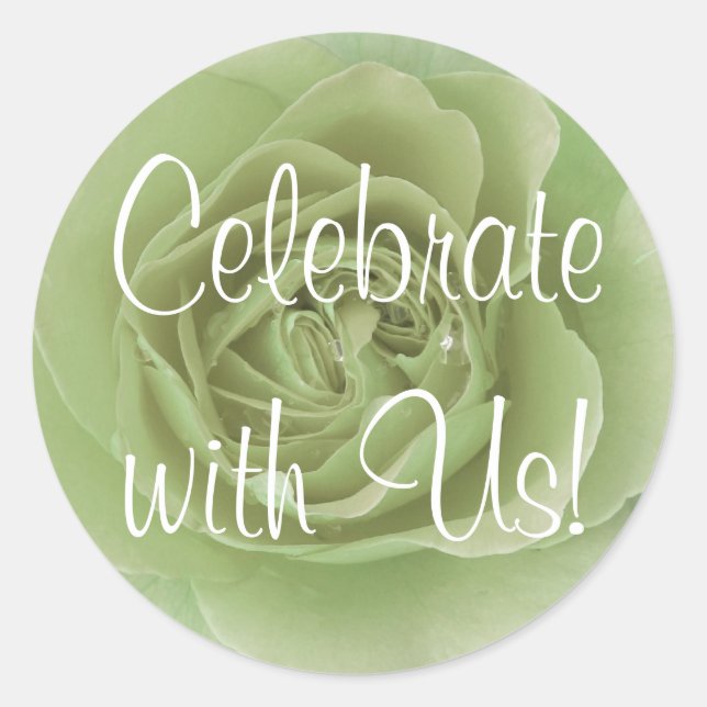Redonda Celebrar con nuestro Pegatina (Anverso)