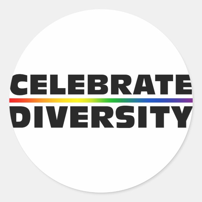 Redonda Celebrar el Pegatina de la diversidad (Anverso)