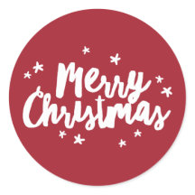 Cepillo moderno Feliz Pegatina de Navidad