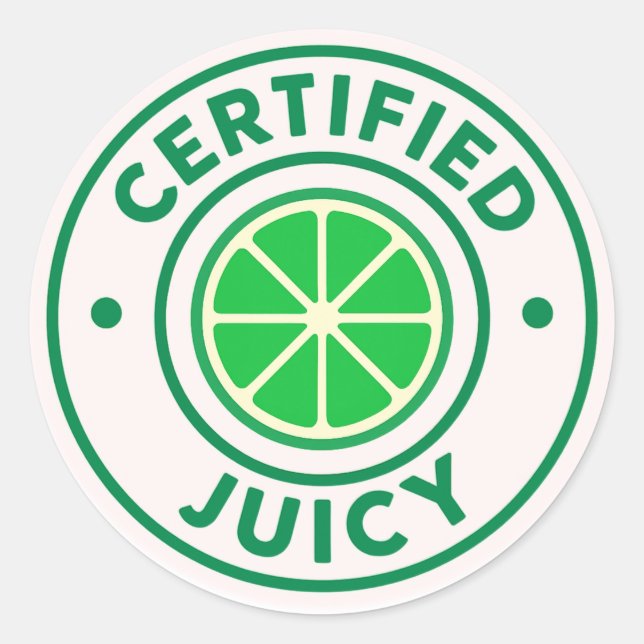 Redonda Certified Juicy™ – Pegatina Círculo de Lima (Anverso)