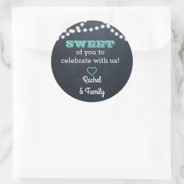 Redonda Chalkboard Luces Pegatina de la bolsa de Sweet Tre