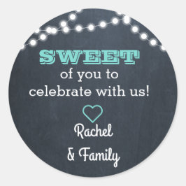 Redonda Chalkboard Luces Pegatina de la bolsa de Sweet Tre