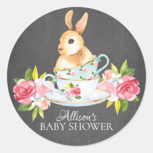 Redonda Chalkboard Sweet Bunny Baby Fiesta Pegatina