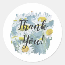 Redonda Chamomile Gracias Pegatina de Ronda Clásica