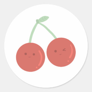 Redonda Cheeky Cherry Pegatina