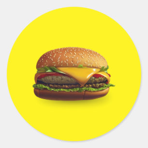 Redonda Cheeseburger Classic Round Pegatina