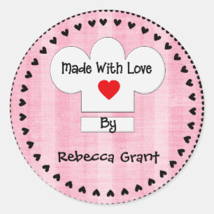 Redonda Chef Gorra hecho con amor Pegatina