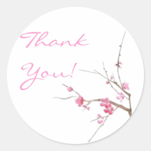 Redonda Cherry Blossom Gracias Pegatina
