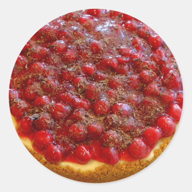 Redonda Cherry Graham Cheesecake Pegatina (Anverso)