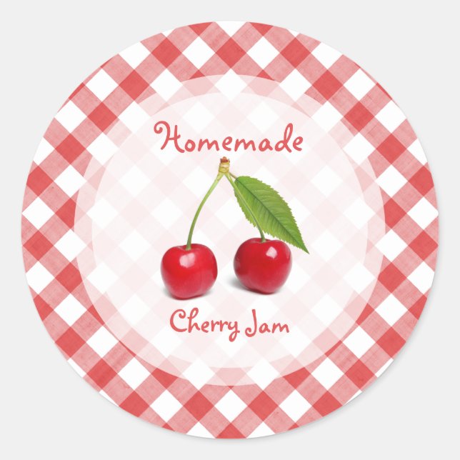 Redonda Cherry Jam pegatina (Anverso)