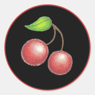 Redonda Cherry Pegatina