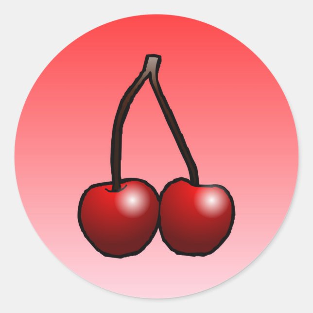 Redonda Cherry - Pegatina redondo clásico (Anverso)