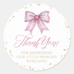 Redonda Chica Baby Shower Gracias Pegatina por Baby Shower