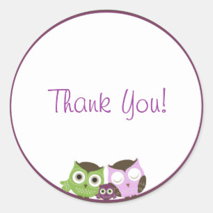 Redonda Chica Baby Shower Owl Pegatina