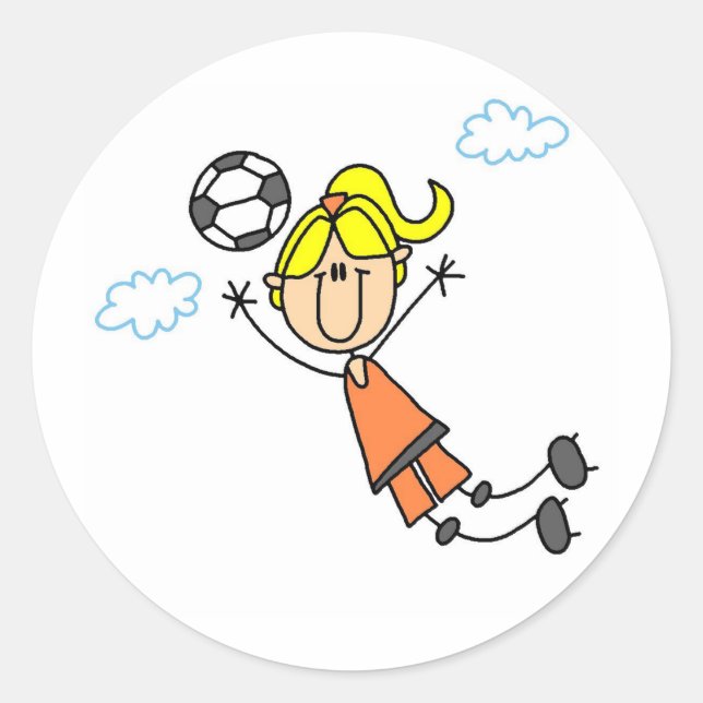 Redonda Chica De Fútbol Se Extiende Con Pegatina (Anverso)