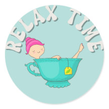 chica de tiempo de relax con el Pegatina de Ronda 