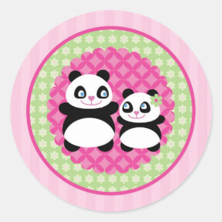Redonda Chica Panda Bear Pegatina