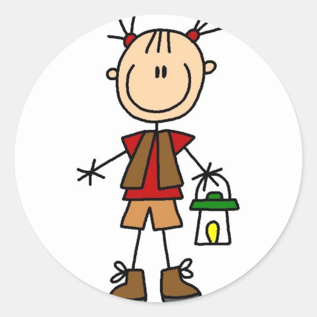 Redonda Chica Pegatina de camping (Anverso)