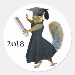 Redonda Chica Squirrel Grad 2018 Pegatina