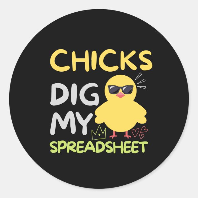 Redonda Chicas cavan mi Pegatina redondo Spreadsheet Class (Anverso)