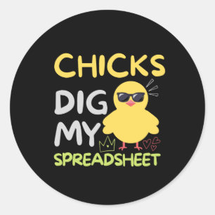 Redonda Chicas cavan mi Pegatina redondo Spreadsheet Class