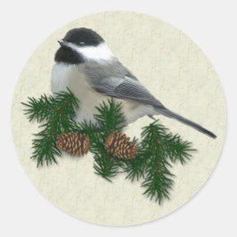 Redonda Chickadee Pegatina